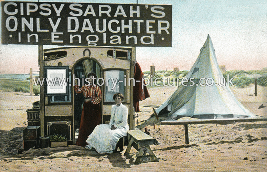 Gipsy Sarah's only Daughter in England, Gipsy life at Blackpool, Lancashire. c.1905